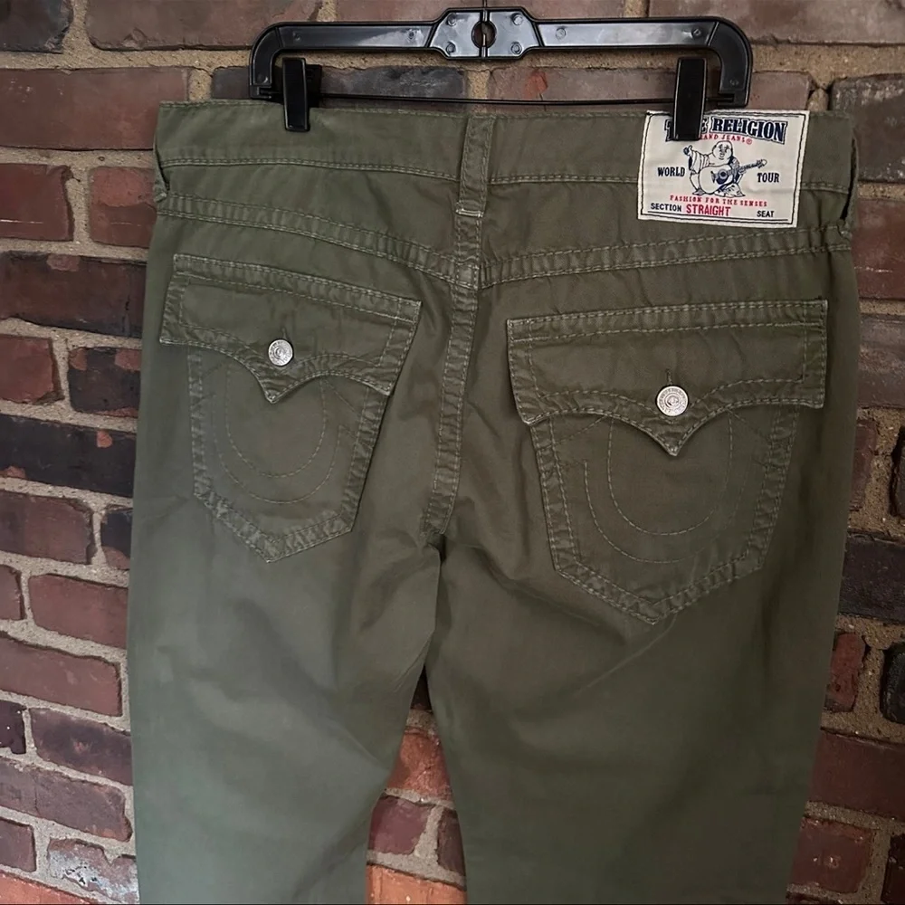 True Religion | Straight Flap Big Green Jeans Sz 38 X 33